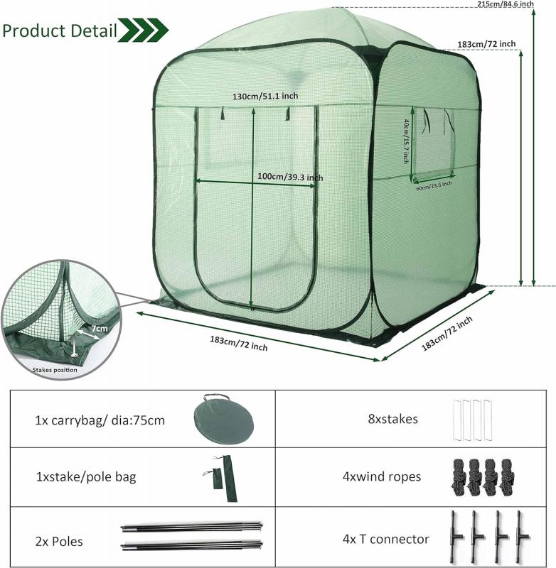 Big Pop Up Greenhouse Tent 183cm